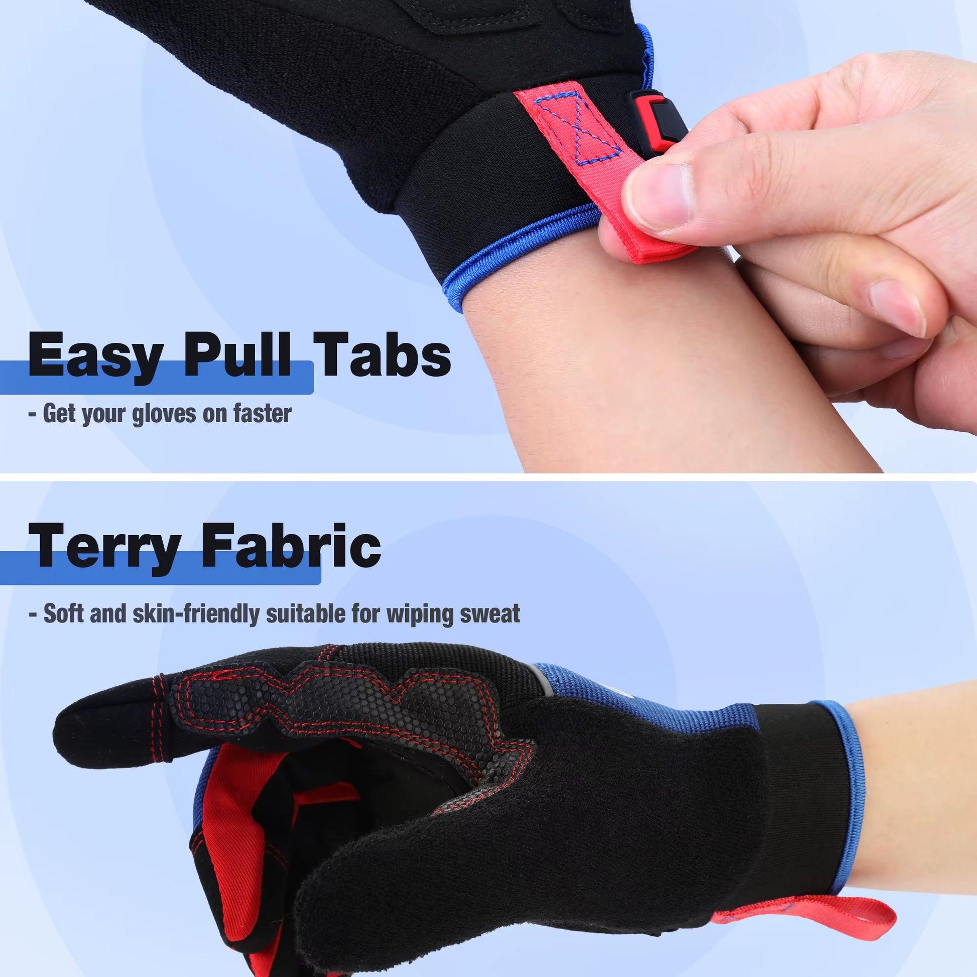 Touchscreen Full Finger Work Gloves – Durable, Non-Slip, Breathable & Compatible with All Devices