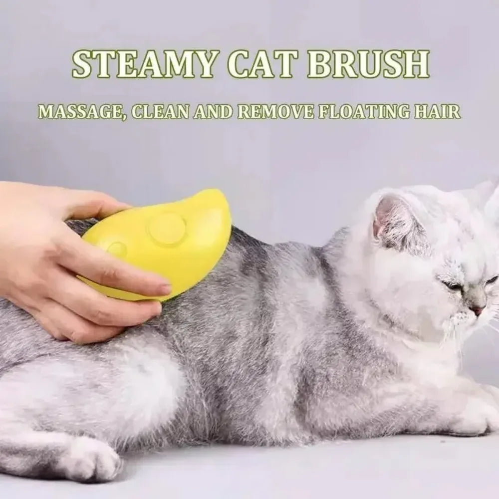 3-in-1 Electric Pet Grooming Tool with Steam Brush and Massage Function for Cats and Dogs