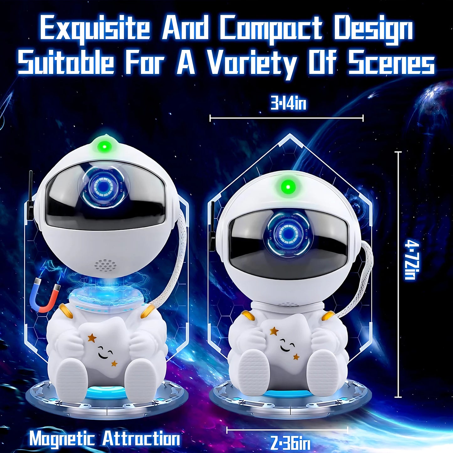 Transform Your Space with the Astronaut Galaxy Night Light - A Magical Star Projector for Kids and Adults!